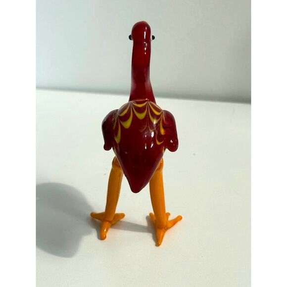 Fitz & Floyd Hand Blown Glass Red & Yellow Flamingo Vintage 4.5" - Picture 4 of 6